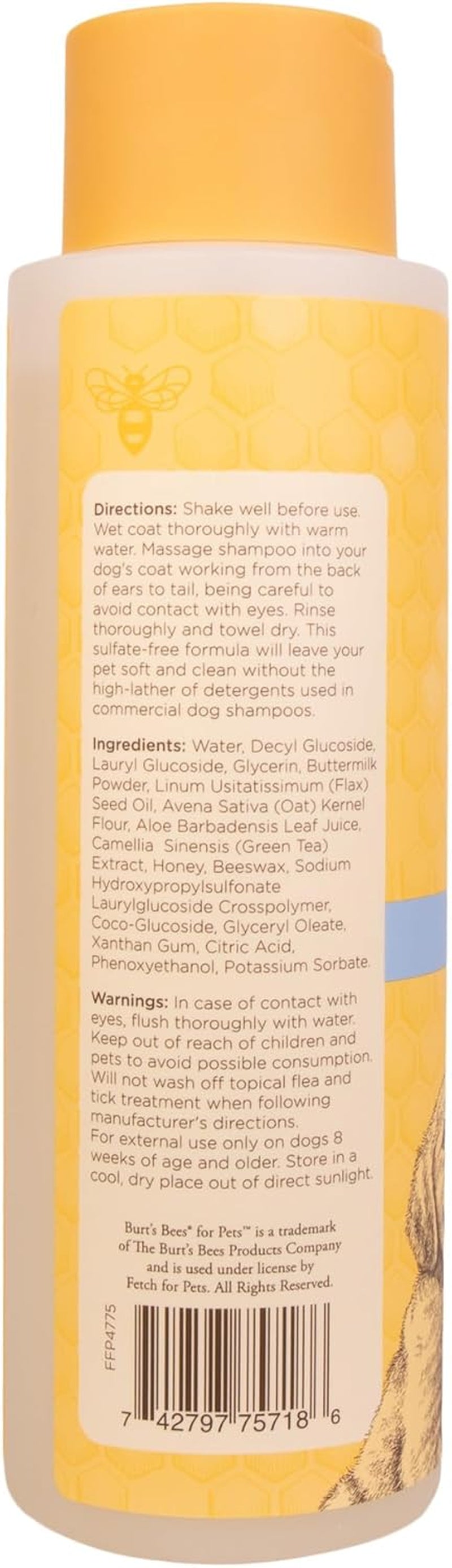 Burts Bees Tearless Puppy Shampoo & Conditioner with Buttermilk, 16 Fl Oz | Gentle 2-In-1 Formula Cleans and Conditions Sensitive Puppy Skin and Coat, Tearless for Easy Bath Time