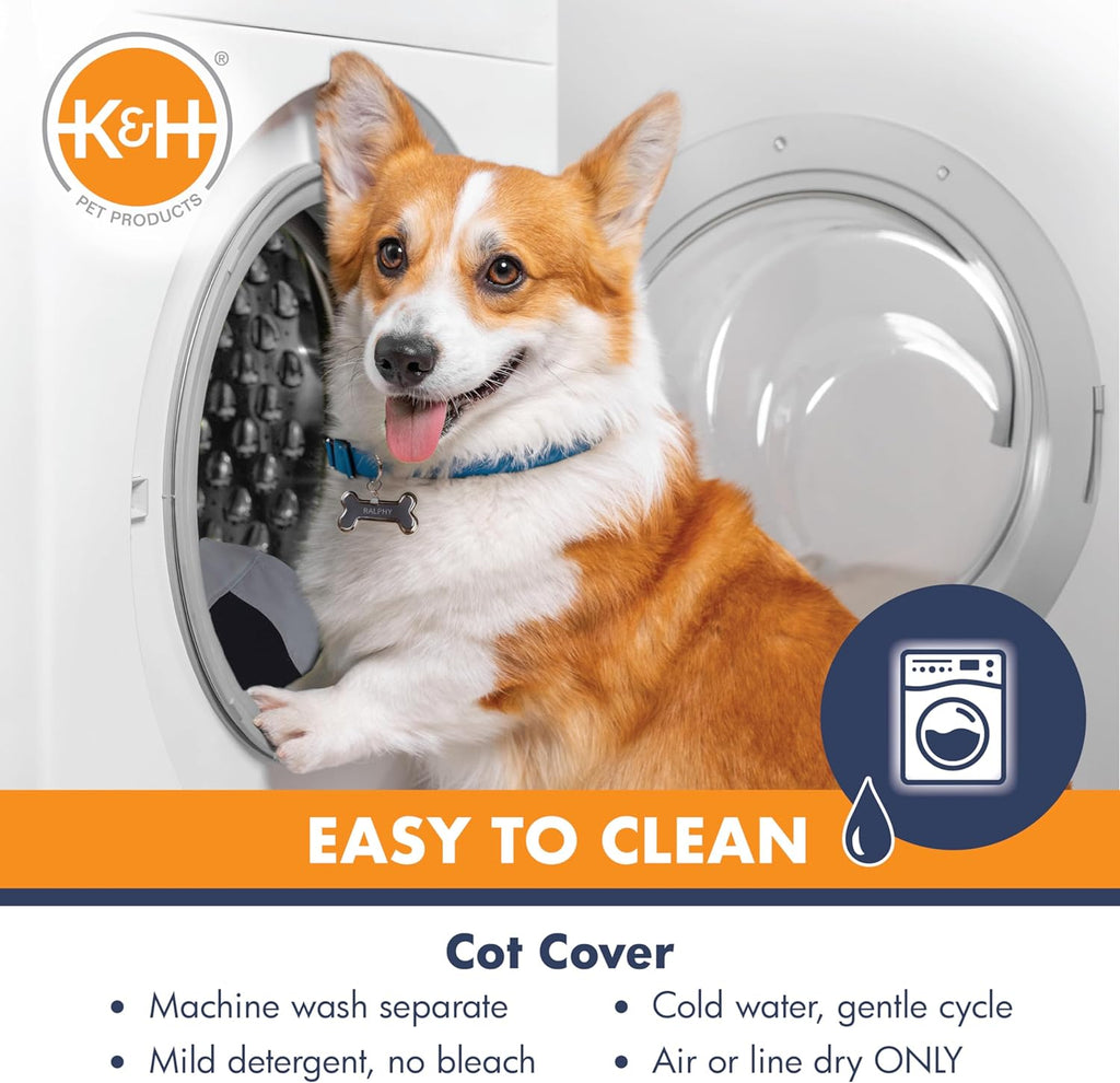 K&H Outdoor Elevated Dog Bed for Medium & Large Pets, Gray, Large 42X30In