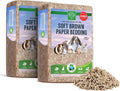 Paper Bedding, Brown, Odor Control, 178 L, 2-Pack | Soft Natural Absorbent Bedding, Odor Control, Made in USA, for Guinea Pigs, Rabbits, Hamsters & Small Pets