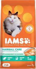 Proactive Health Hairball Dry Cat Food, Chicken & Salmon, 7 Lb | Veterinarian-Recommended, Reduces Hairballs, Supports Healthy Digestion, Maintains Healthy Weight, Nourishes Heart