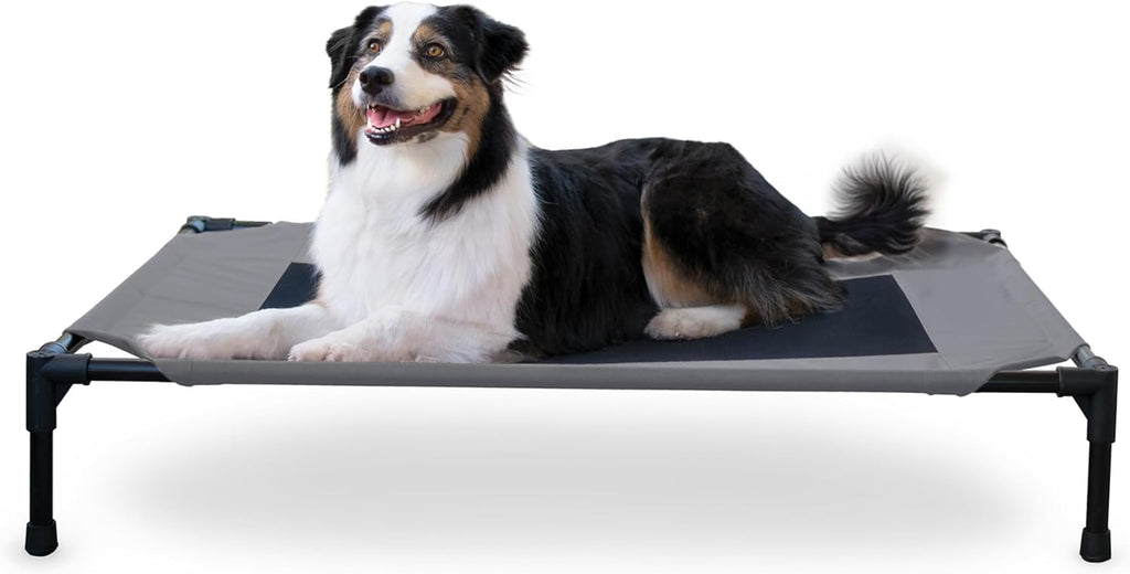 K&H Outdoor Elevated Dog Bed for Medium & Large Pets, Gray, Large 42X30In