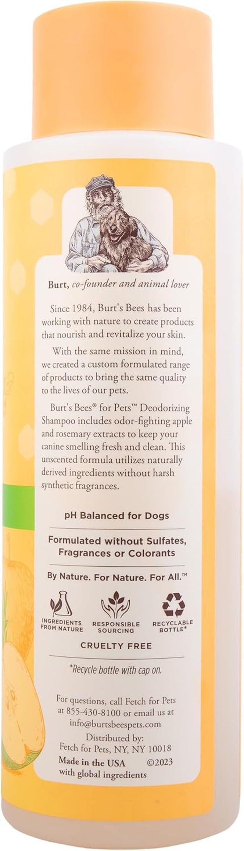Deodorizing Dog Shampoo, Apple & Rosemary, 16 Oz, 2-Pk | 95 Percent Natural Origin, Ph-Balanced Formula, Free of Sulfates, for Smelly Dogs, Gentle, Daily Use