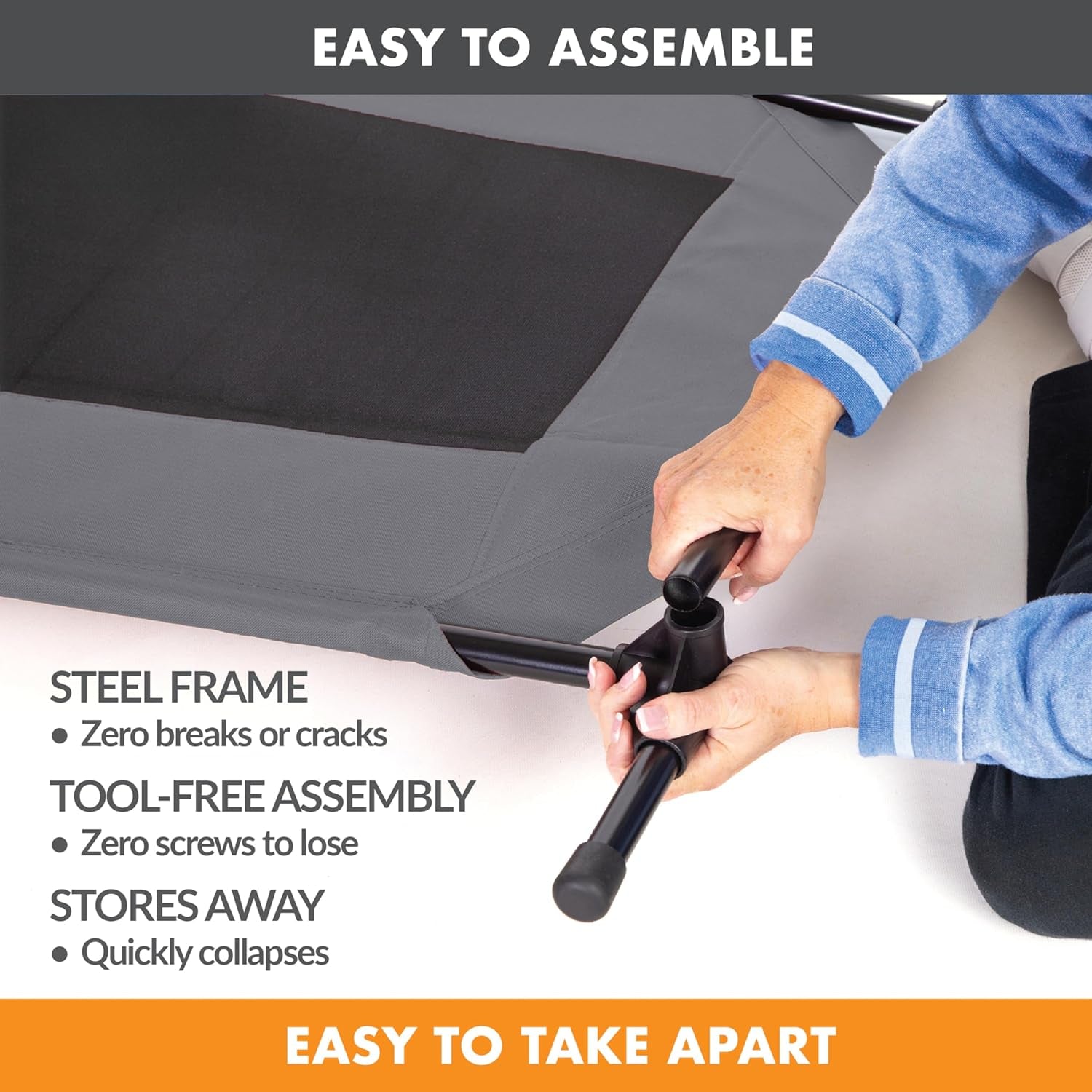 K&H Outdoor Elevated Dog Bed for Medium & Large Pets, Gray, Large 42X30In